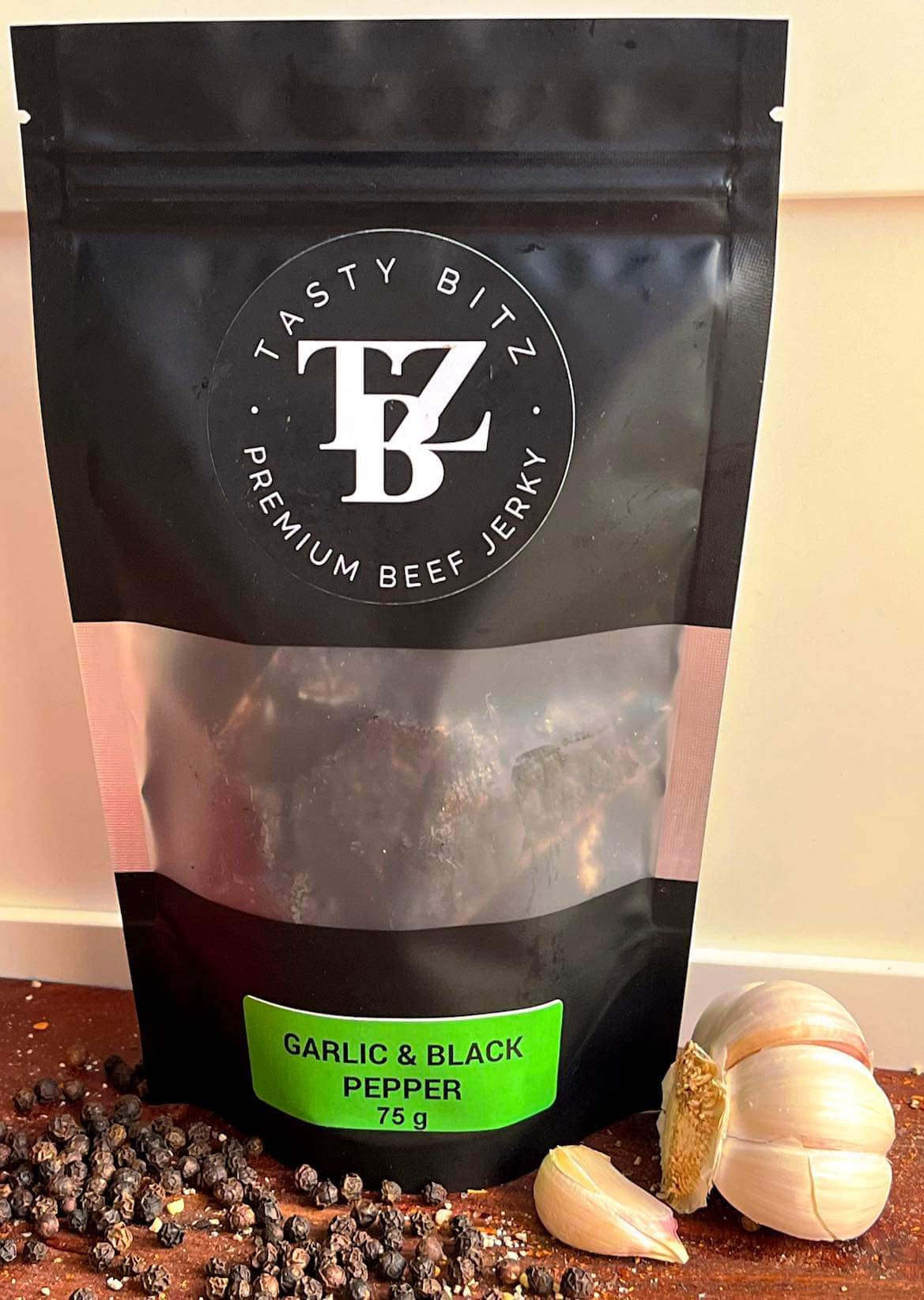 Tastybitz Garlic & Black Pepper Beef Jerky