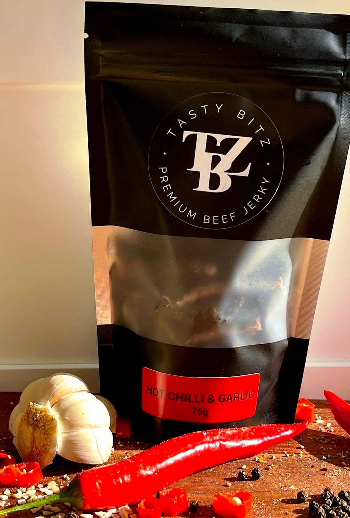 Tastybitz Hot Chilli & Garlic Beef Jerky