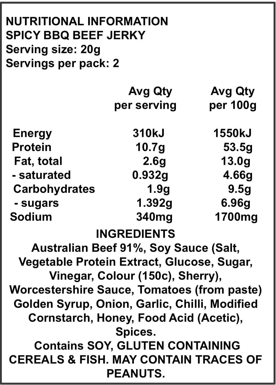 Tastybitz BBQ Beef Jerky