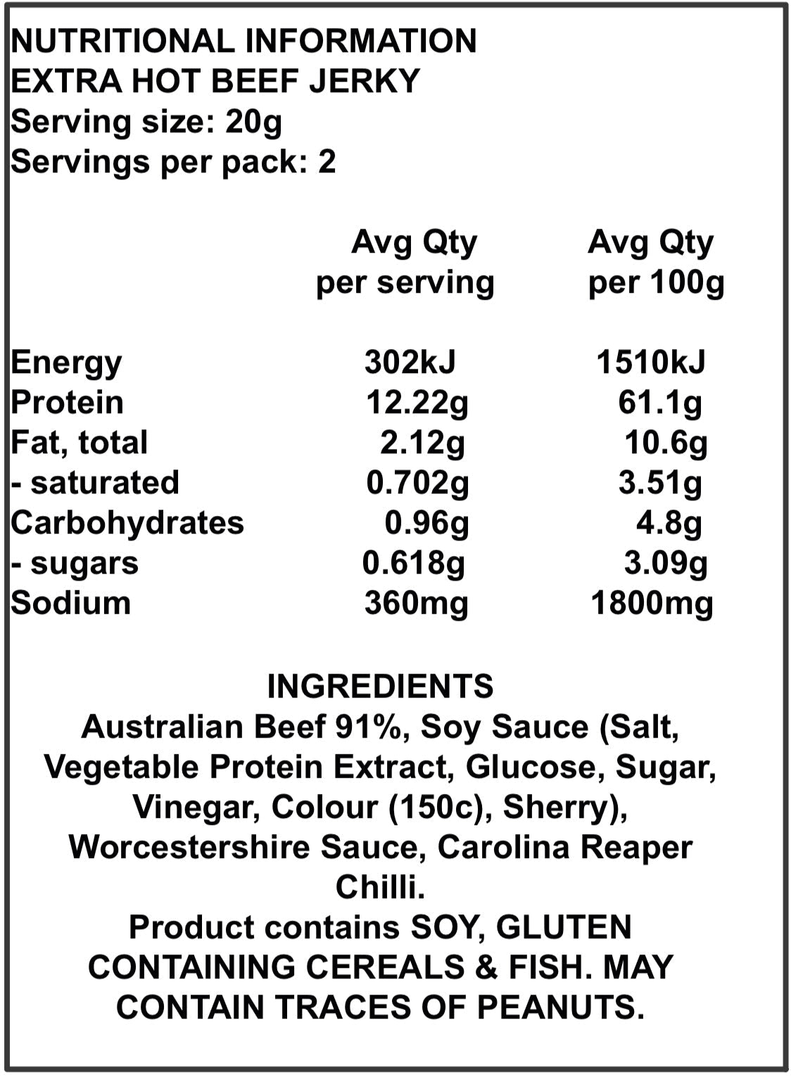 Tastybitz Extra Hot Chilli Beef Jerky